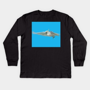 Cockatoo on Blue Kids Long Sleeve T-Shirt